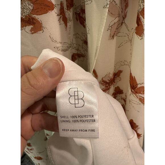 Baltic Born Katya Ruffle Maxi Dress L Rust Floral Print V Neck Flutter Sleeve - Picture 5 of 8